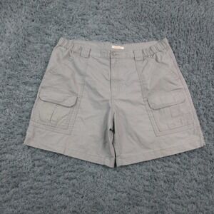 Savane Cargo Shorts Mens 40 Gray Elastic Waist Pockets Casual Cotton Blend 37x7*
